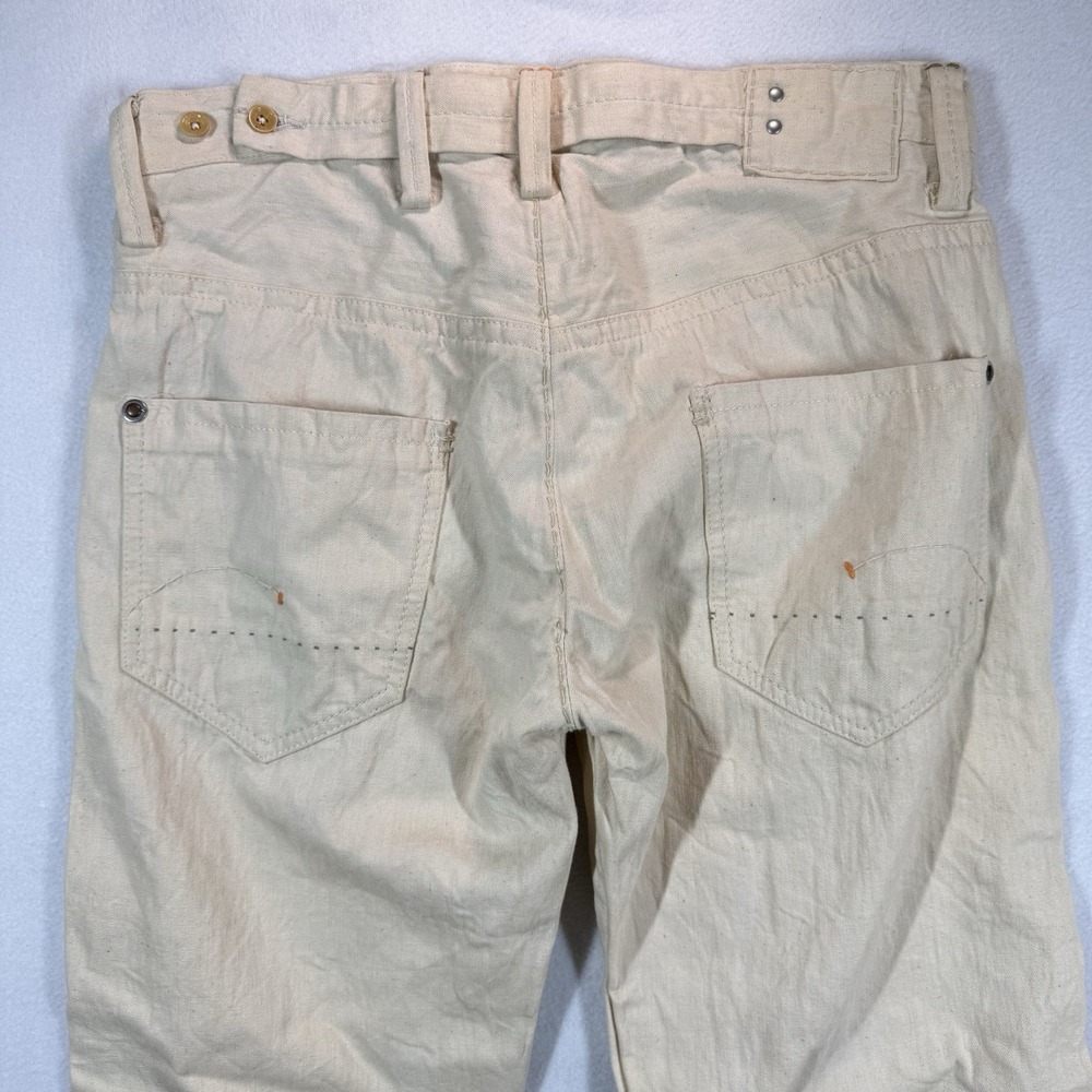 G-Star Raw Jeans Mens 34x32 Radar Loose‎ Ivory Canvas Workwear Utilitarian Japan - Picture 3 of 13
